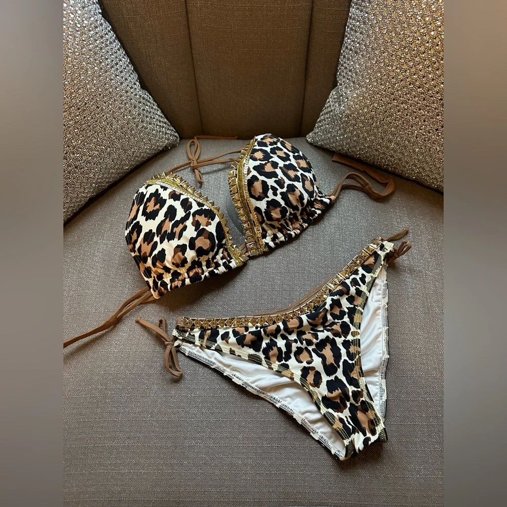 NEW ADG Luxe Swimwear 2pc String Bikini- Size Large